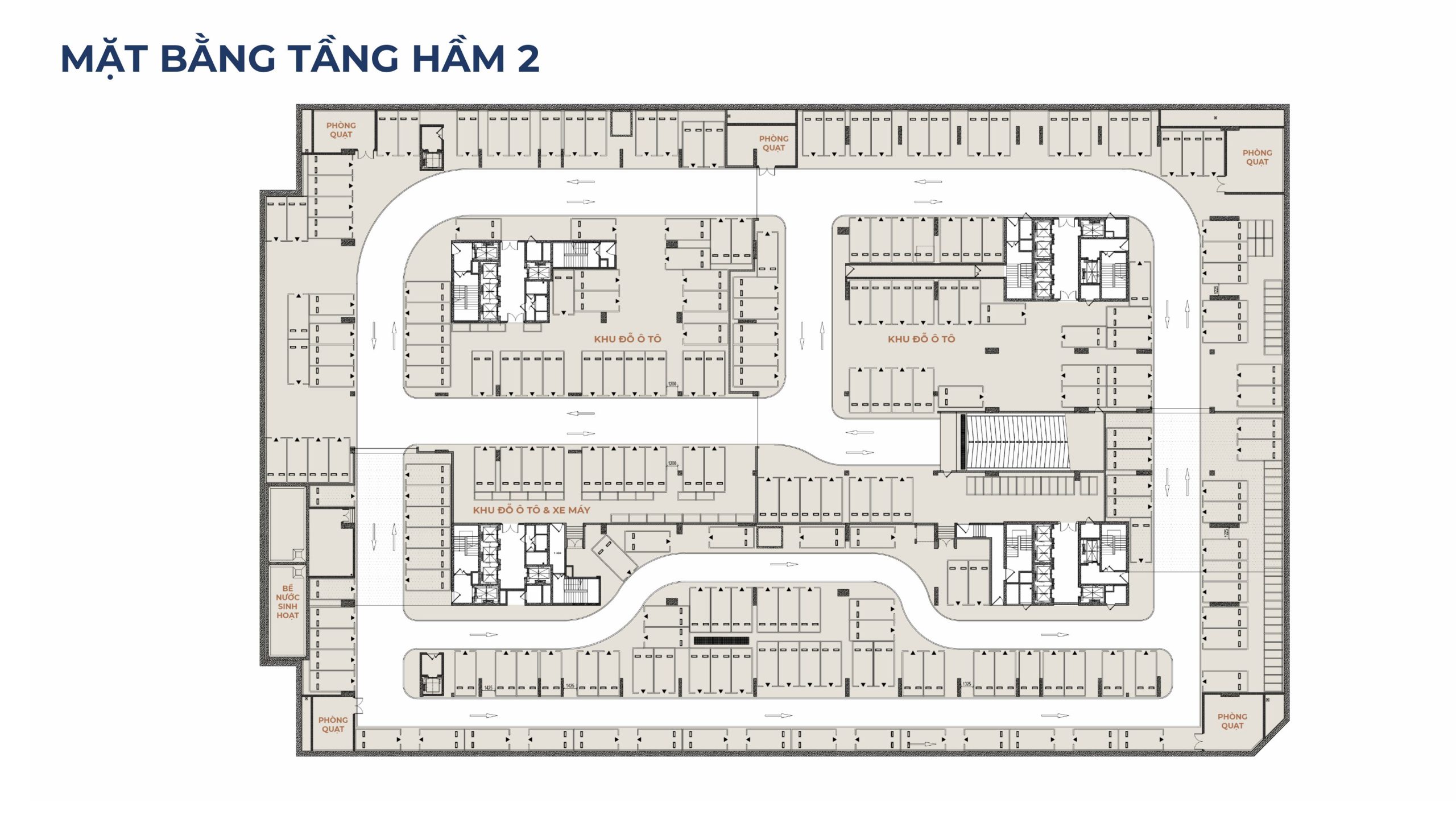Mặt bằng tầng hầm 2